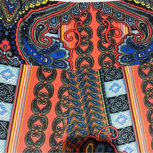 New Multicolor Boho High Rise Flare Wide Leg Palazzo Pants Butter Soft - Picture 3 of 11